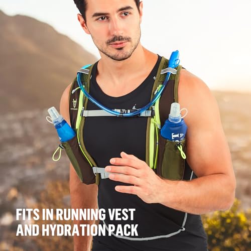 UTOBEST Soft Flask 500ml Collapsible Running Water Bottles - color: Blue-250ml*2