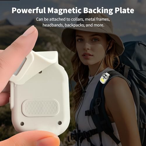 Robot Headlamp with Magnetic Clip & Wave Sensor, 2-in-1 Convertible Clip Light, 6 Modes, 700mAh Type-C, IPX4 Waterproof, for Running Cycling Camping (White)