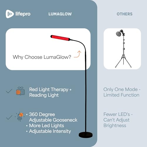 Lifepro Lumaglow Red Light Therapy Lamp & Reading Lamp - 108/216 LEDs - size: Small