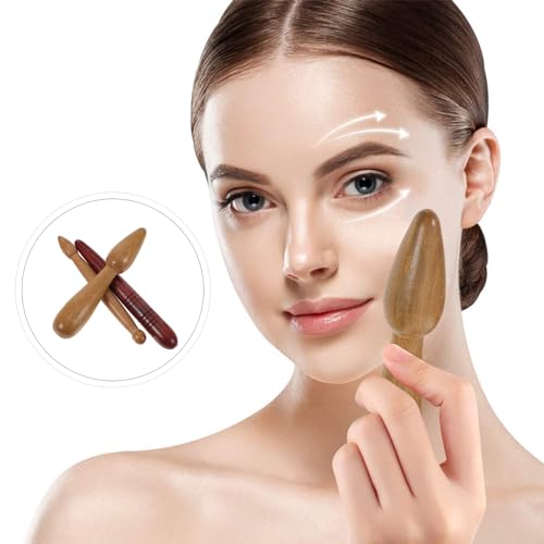 Healeved 3 Pcs Foot Massage Stick Portable Acupressure Wood Massage Tools Manual Pen for Reflexology Foot Scraping Neck Shoulder Back Arms Legs