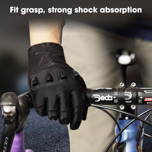 Rechargeable 4 LED Flashlight Full Finger Cycling Gloves for Men,Size XL - color: Black, size: Xlarge