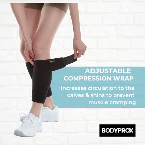 Bodyprox Calf Support Brace 2 Pack, Adjustable Shin Splint Compression Wrap - size: L/XL