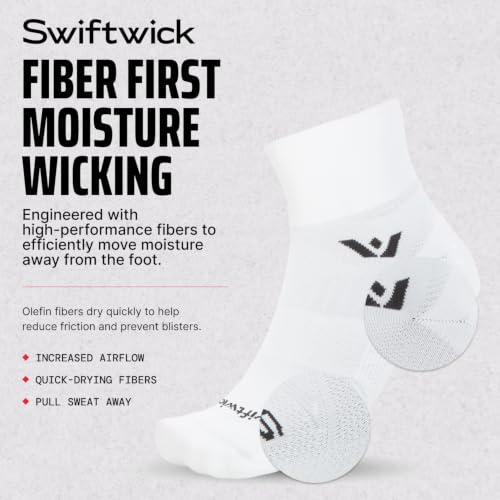 Swiftwick ASPIRE Quarter Crew Socks, Running & Cycling, Men & Women - color: (3 Pairs) Blue Gray, size: Small