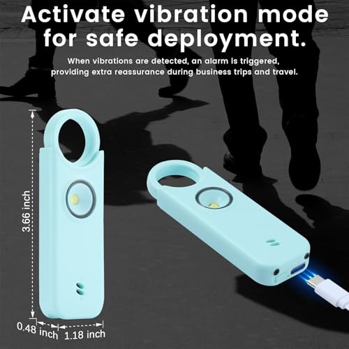 TIPSEAN Personal Safety Alarm - 135dB Ultra Loud Siren with LED Strobe Light, USB-C Rechargeable, Compact Keychain Alarm for Women/Men, Emergency Flashlight & Vibration Alert(Blue) - color: Blue