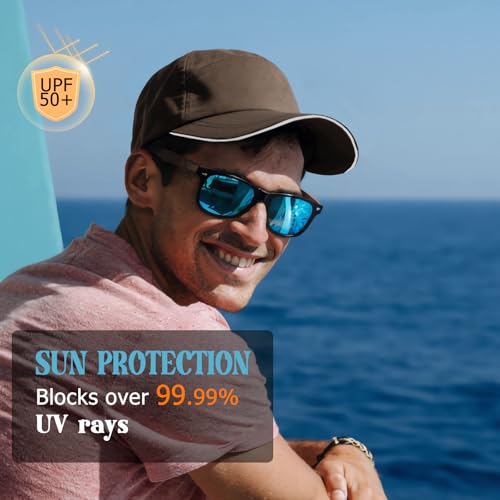 Waterproof Baseball Cap for Men Women UPF 50+ Quick-Dry Running Golf Hat - color: Coffee