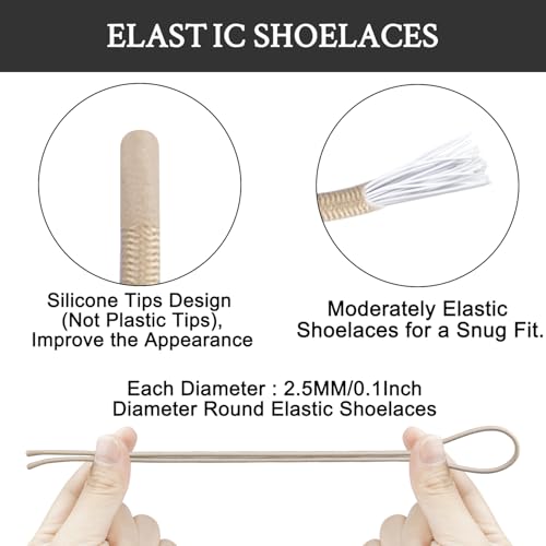 Endoto Shoe Laces for On Cloud Replacement Shoelaces Strings - color: Beige, size: 26Inch