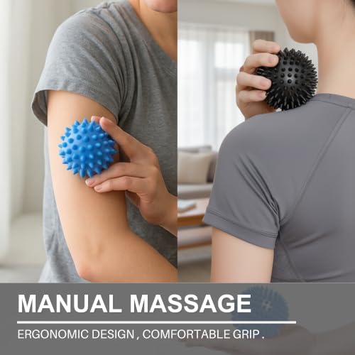 Spiky Massage Ball, Trigger Massage Point, Deep Tissue Release, 3 in（Blue） - style: 01－3.0 in