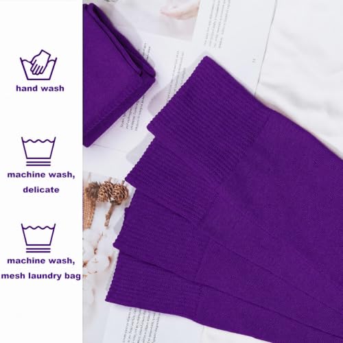 phnydreg 3 Pairs Leg Sleeve Shin Pre Cut Socks for Kids Youth Men Women Soccer Running Cycling - color: Purple