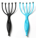 Head Massager,Protable Handheld SPA Scalp Massage Tool for Deep Relaxation & Stress Reduction Wet and Dry in The Office Home SPA (2-Pack) (Black Blue) - color: Black Blue