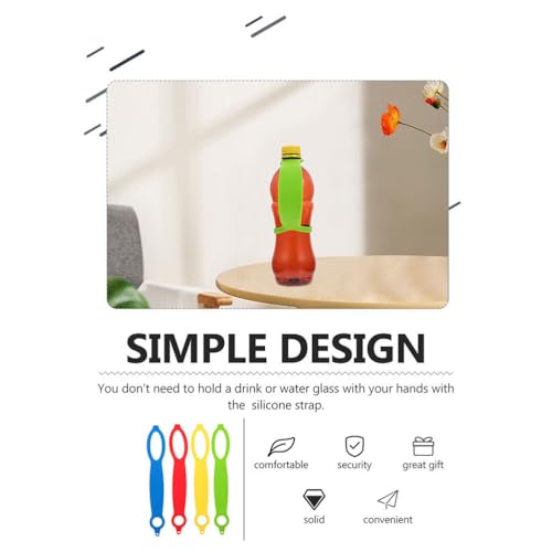 Toddmomy Water Bottle Carrier Strap Set of 8 Silicone Bottle Handles
