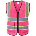 Hi Vis Reflective Safety Vest for Men Women,EK175,Hot Pink,M - color: Pink, size: Medium