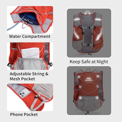Lightweight Running Vest for Women and Men Hydration Backpack Pack with 1.5L Water Bladder Bag Running Gear Accessories for Hiking Trail Cycling Marathon
