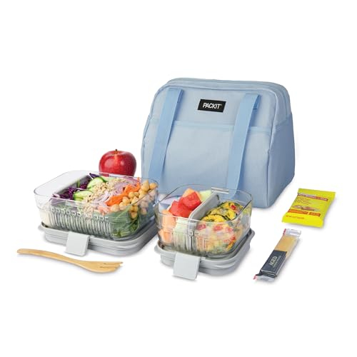 PackIt Freezable Hampton Lunch Bag, Sky Blue - color: Sky Blue