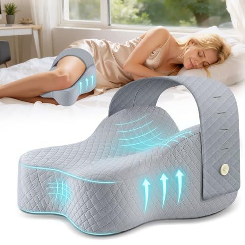 Ciavca Knee Pillow for Side Sleepers Hip Pain Relief with Adjustable Strap