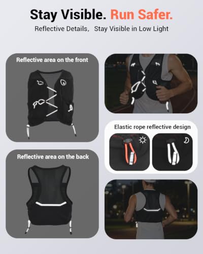 Running Vest for Women Men Hydration Vest with 500ml Flask - size: S-M (33-37 in)