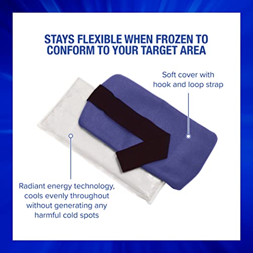 Thermipaq ICY Cold Pain Relief Wrap - Large 8x14 Thermal Clay Knee Ice Pack Wrap for Knee Pain - Long Lasting - Adjustable Strap for Shoulders, Neck Pain Relief, Back Pain, & Elbow