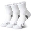 Hylaea Mens Quarter Running Socks for Athletic with Cushion Wicking Coolmax - color: White 3 Pairs, size: Small