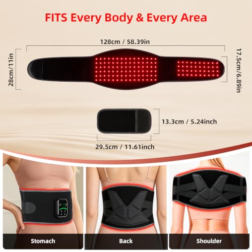 Red Light Therapy Belt, Cordless Warmth & 123456789