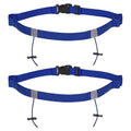PATIKIL Elastic Triathlon Running Belt, 2 Pack Adjustable Race Number Belt Race Belt Bib Holder with 6 Energy Gel Loops for Marathons Racing Cycling, Blue - color: Blue
