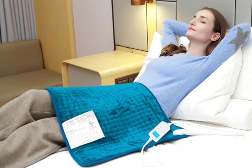 Ruqiji 17''x33'' XXXL King Size Heating Pad with 10 Temperature Settings, Pain Relief for Back/Neck/Shoulders/Menstrual Pain/Leg Cramp(Light Teal) - color: Light Teal