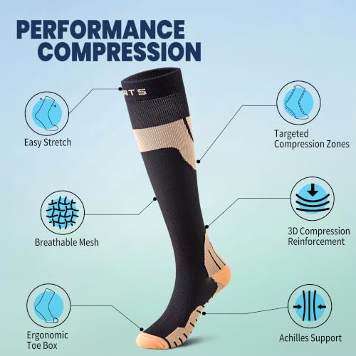 Knee-High Compression Socks For Women,20-30 Mmhg,All Day Comfort - color: Black