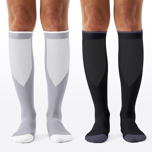 3 Pairs Compression Socks for Women and Men - 15-20mmHg Best Support for Athletic Running Cycling - color: Black/Black/Black