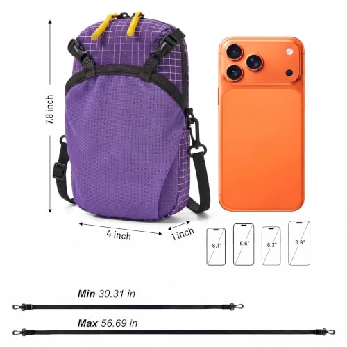 Backpack Strap Attachment Bag, Portable Phone Pocket & Water Bottle Holder Pouch for Outdoor Hiking, Travel, Cycling (Purple) - color: Purple