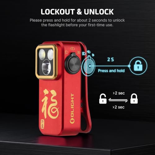 OLIGHT Oclip Pro Rechargeable EDC Clip-on Flashlight, FS Red - color: Red