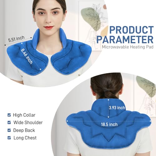 Microwavable Heat Pad for Neck and Shoulders, Warm Compress Wrap, Blue - color: Heat Pad03 -Blue