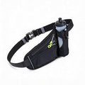 Waterproof Hydration Belt Waist Pack with Water Bottle Holder, Adjustable Running Fanny Pack for Hiking, Walking, Cycling & Outdoor Sports (黑色) - color: black