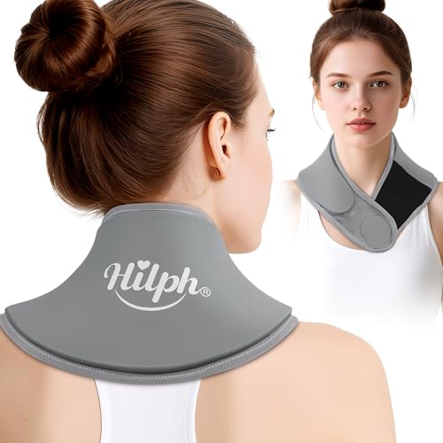 Hilph Neck Ice Pack Wrap Gel, Soft Gel Ice Pack for Cervical Neck Pain - color: B-gray, size: Classic Standard