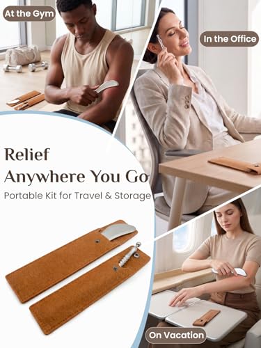 Rena Chris Stainless Steel Muscle Scraper Tool and Acupressure Pen 2-Pieces