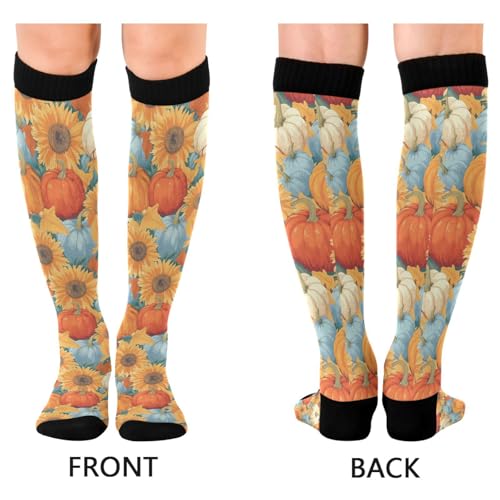 Wusikd Cats Compression Socks for Women and Men Circulation Cute Long Socks for Athletic Running 1 - color: Fall