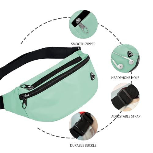 Fanny Packs for Men and Women Water-Repellent Sports Waist Pack Bag - color: 1pack-Aqua