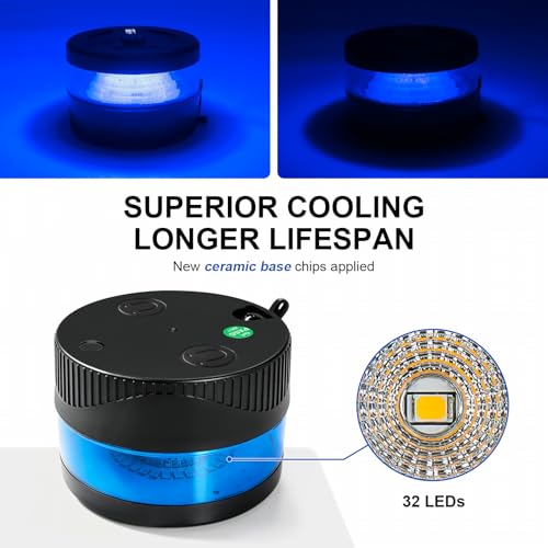 NeaLia Magnetic Wireless Beacon Light, USB-C Strobe Light, Blue - color: Blue