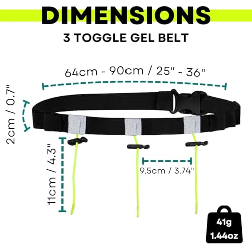 VeloChampion Triathlon Race Number Running Gel Belt, 3 Toggles, 1 Pack - style: 3 Toggle Belt