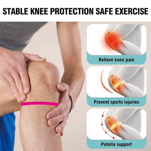 Patellar Tendon Support Strap, 2Pcs Pack Patella Band Knee Strap for Knee Pain Relief, Knee Brace for Tendonitis, Hiking, Soccer, Basketball, Running, Tennis, Volleyball & Squats, Plum - color: Plum