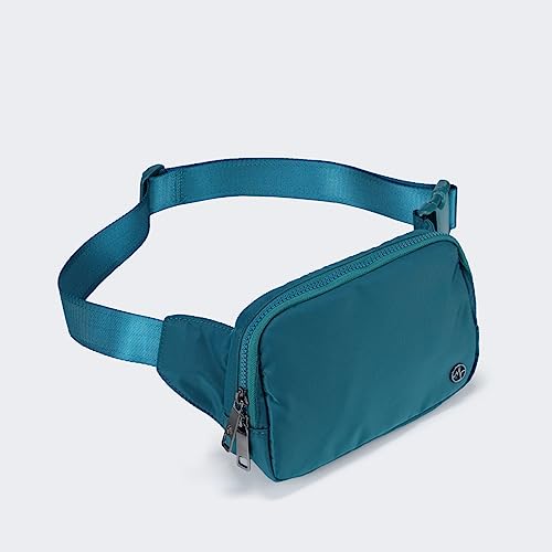 Pander Belt Bag Large 2L, Nylon Fanny Pack Purse for Women and Men with Adjustable Strap - color: Teal Blue