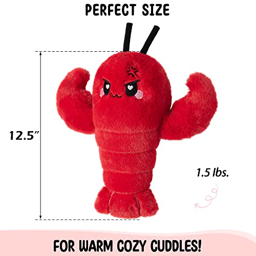 Crustacean Microwavable Unscented Heating Pad for Women - Warm Cozy Plush Heatable Stuffed Toy Animal - Hot and Cold Heat Bag Gift for Women and Girls - color: Angry Crustacean
