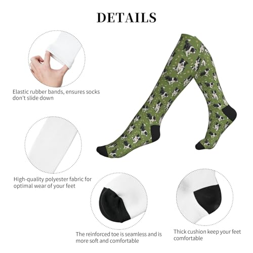 Cute Dog Compression Socks Women Men, Dog Lover Gift - color: Border Collie