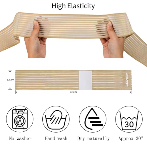 EULANT Elastic Wrist Support Brace 2 Pcs,Adjustable Compression Wrist Wraps - color: Beige, size: 40cm