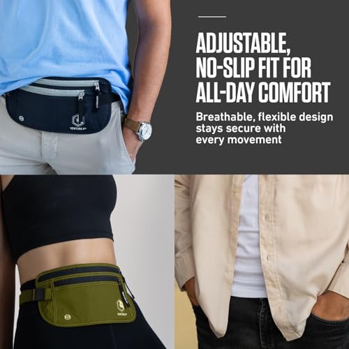 VENTURE 4TH Travel Money Belt, RFID Blocking Passport Holder - Brown - color: Brown