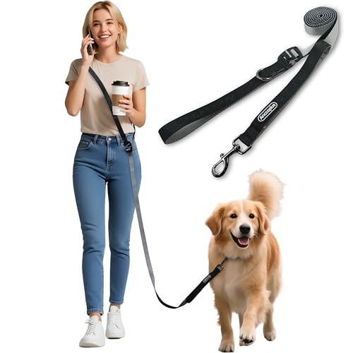 Hands Free Dog Leash, Ultra-Light Crossbody for Walking, Black Gray - color: Black Gray