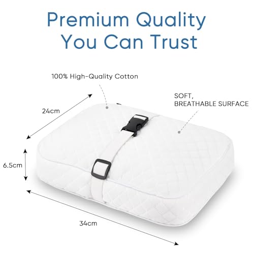 Knee Pillow with Soft Strap for Side Sleepers, Grid - White - color: Grid - White