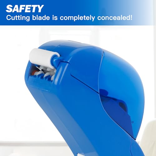 Eagle Automatic Tape Dispenser, Handheld & Portable Design, Office Tape Gun, One-Handed Operation with Safety Blade for Office, Home, DIY or Packaging (Includes 2 Free Tapes)（Blue） - color: Blue