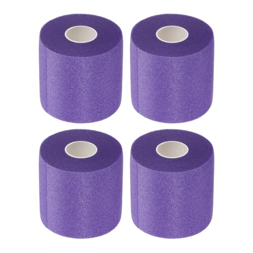 PATIKIL Foam Pre Wrap Athletic Tape 2.75 Inch x 30 Yards, 4 Rolls Non-Adhesive Prewrap Headbands for Hair Soccer Sport Wrists Elbows Knees Ankles, Purple - color: Purple