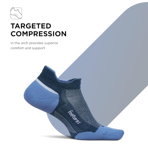 Feetures Elite Max Cushion No Show Tab Ankle Sock - color: Blue (1 Pair), size: Small