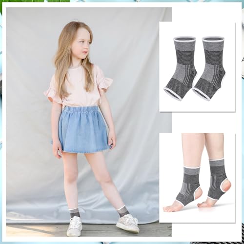 Haysandy 4 Pcs Kids Ankle Brace Support, Gray, 10-15 Years - color: Gray, size: 10-15 Years