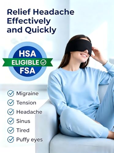 Cooling Gel Eye Mask for Puffy Eyes, Migraine & Headache Relief, Full Eye-Area Cold Compress for Eyes & Temples, FSA Eligible HSA Reusable Eye Ice Pack for Swelling & Post-Surgery Recovery - color: Black