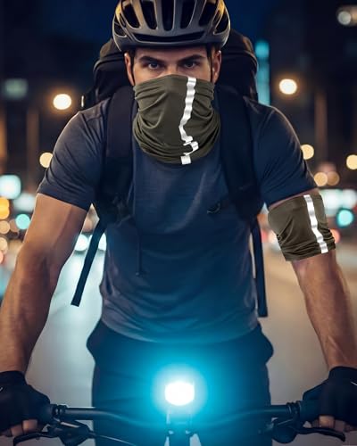 SATINIOR 8 Pack Reflective Neck Gaiters UV Protection Cooling Face Masks - color: Neutral Colors